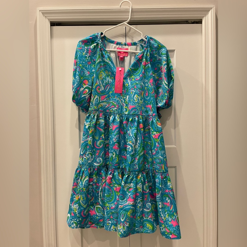 NWT Lilly Pulitzer Shannon short sleeve dress-seabreeze blue